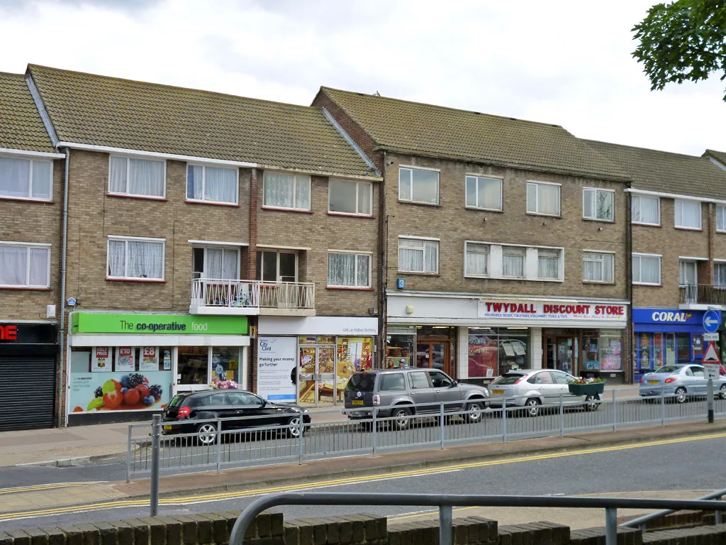Shops at Twydall Green, Gillingham. High streets and shared spaces are one of the things Pride in Place money is meant to pay for