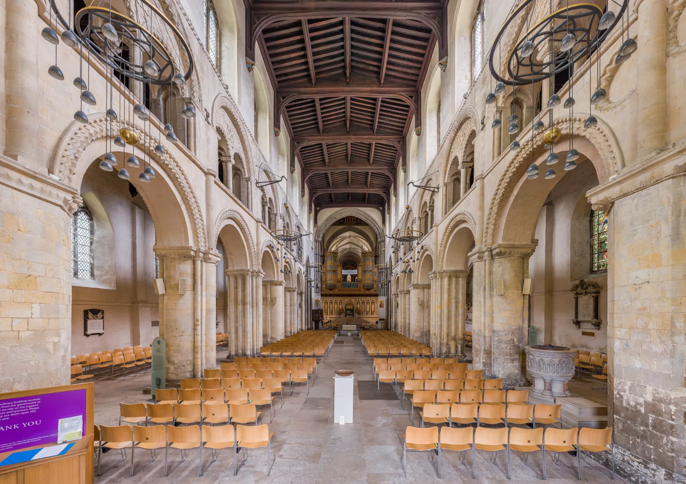 The nave of Rochester Cathedral, where the carol services and the Carol Concert are held