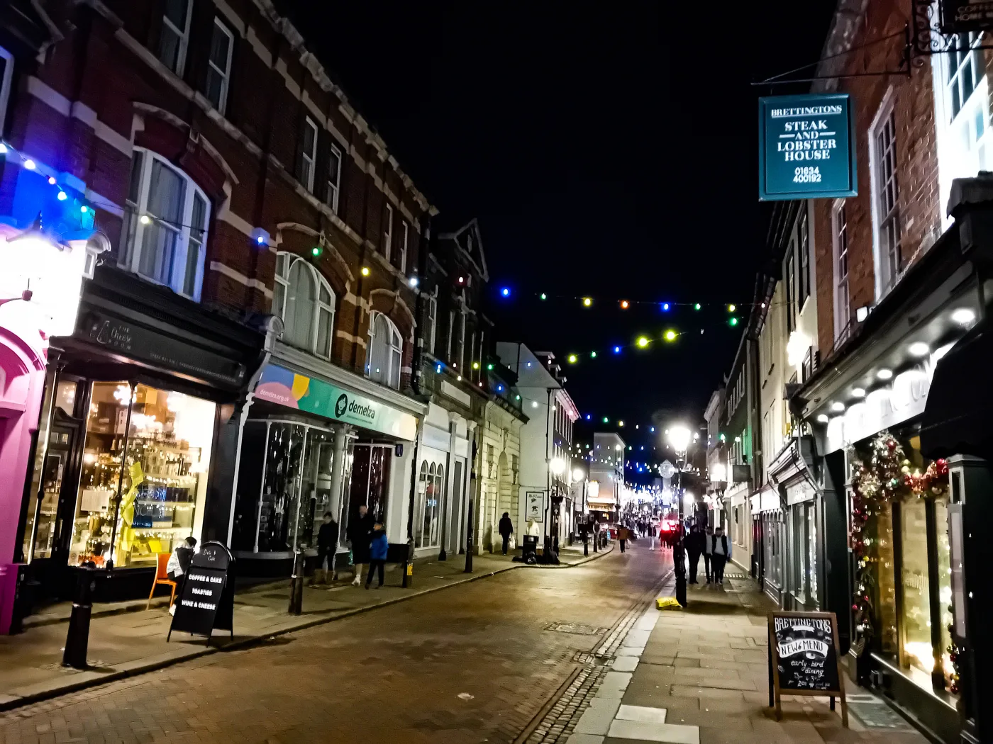 Rochester High Street after dark. A general view of the street, not the 18 September operation